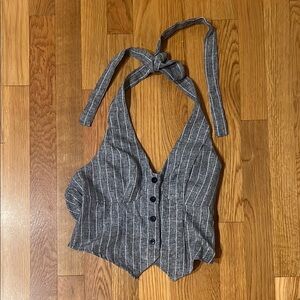 SHEIN Blue Sleeveless Crop Bustier Top